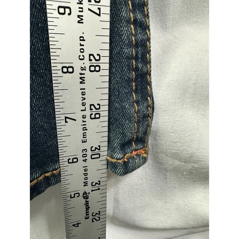 True‎ Religion Men Sz 34x32 Geno SN Flap Relaxed Slim Jeans Blue Denim Orange